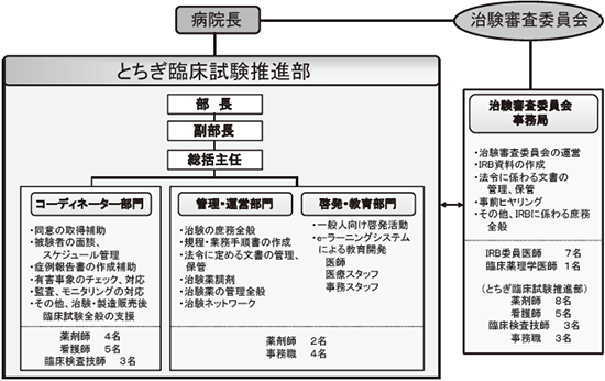 とちぎ臨床試験推進部組織概要