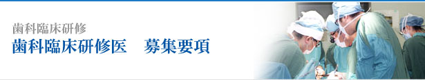 歯科医研修 歯科臨床研修医募集要項
