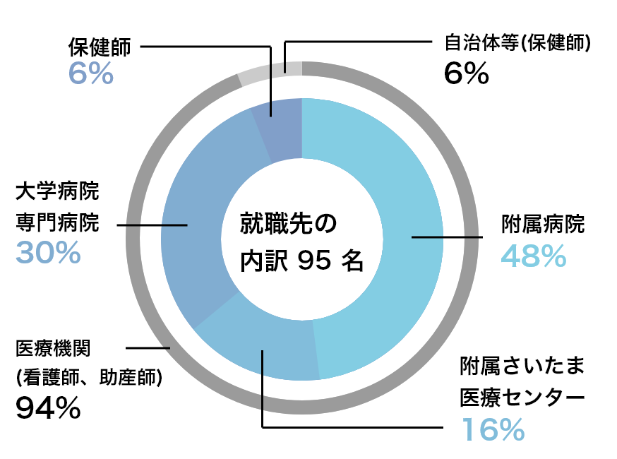 就職先の内訳 95名