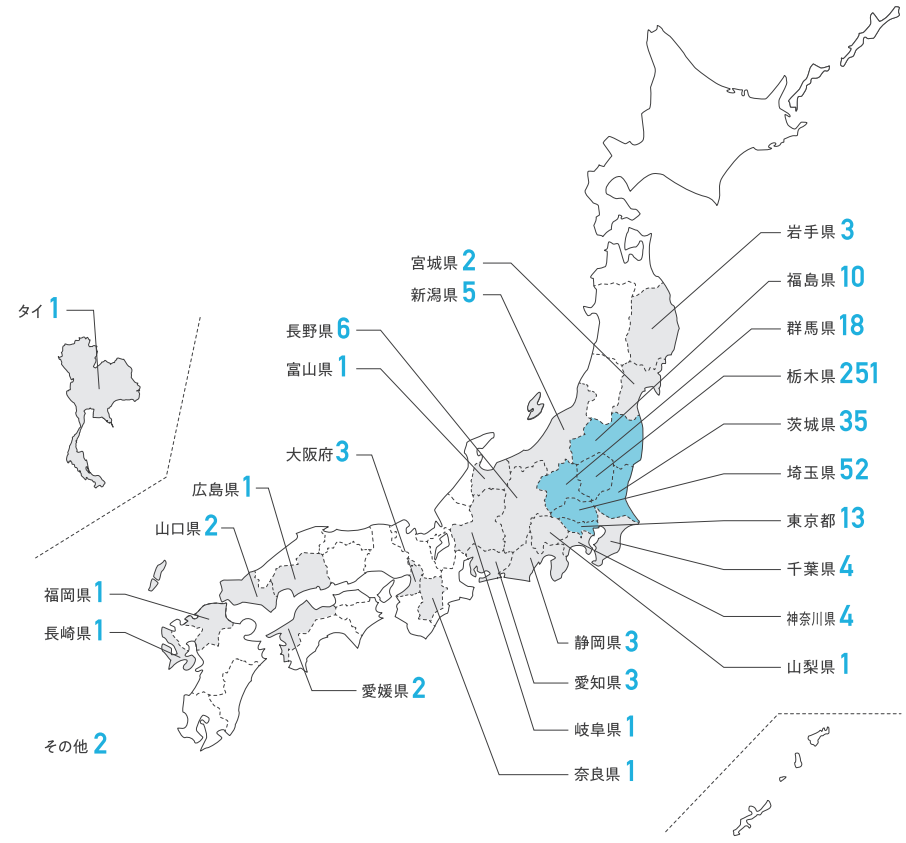 出身都道府県別人数