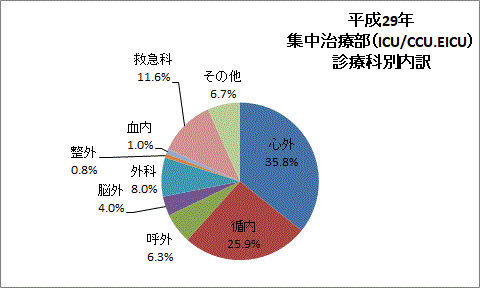 ICU/CCU診療科内訳(H29)