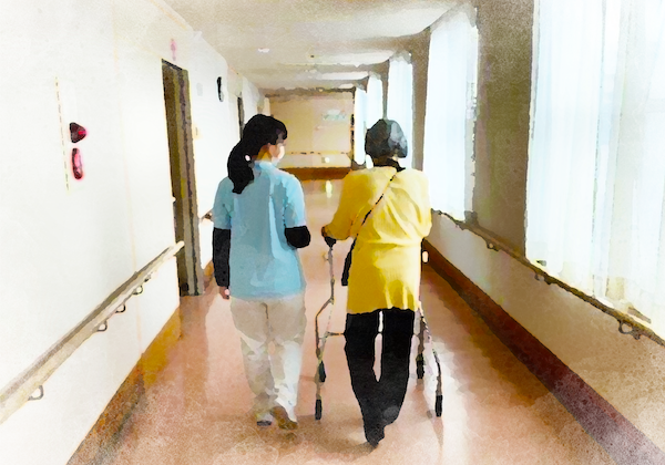 施設で「医療・福祉・介護」を体験する様子